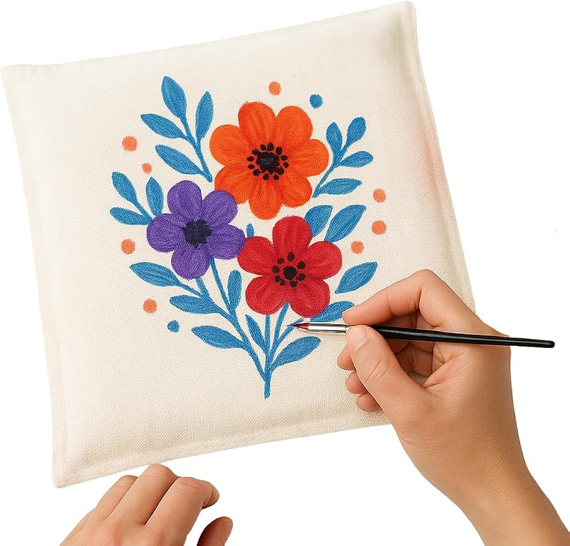 MEBY Textil Festék Készlet 12 Szín - Mosható Ruha és Táska Festékhez Ecsettel
