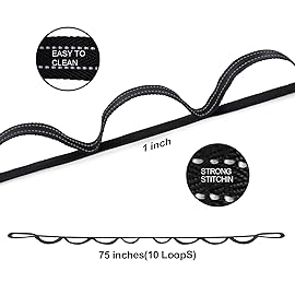 A AZURELIFE Premium Durable Stretch Straps with Loops, Stretching Strap for Physical Therapy, Multi-Loop Yoga Strap Fitness Exercise Strap for Yoga, Pilates, Dance, Flexibility&Exercise