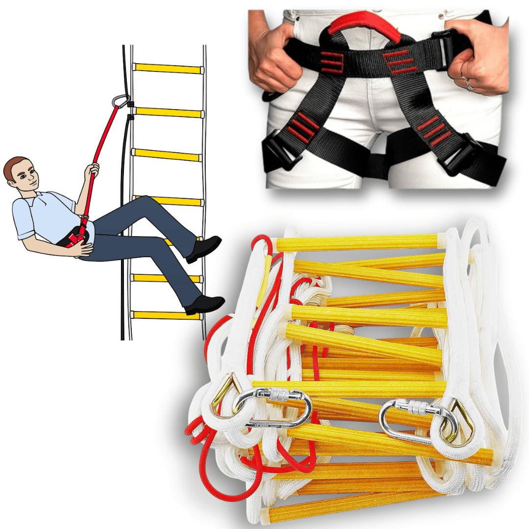 Recue Rope Ladder Fire Ladder Rope Ladder Fireproof Rescue Ladder - For Emergency Heavy ...