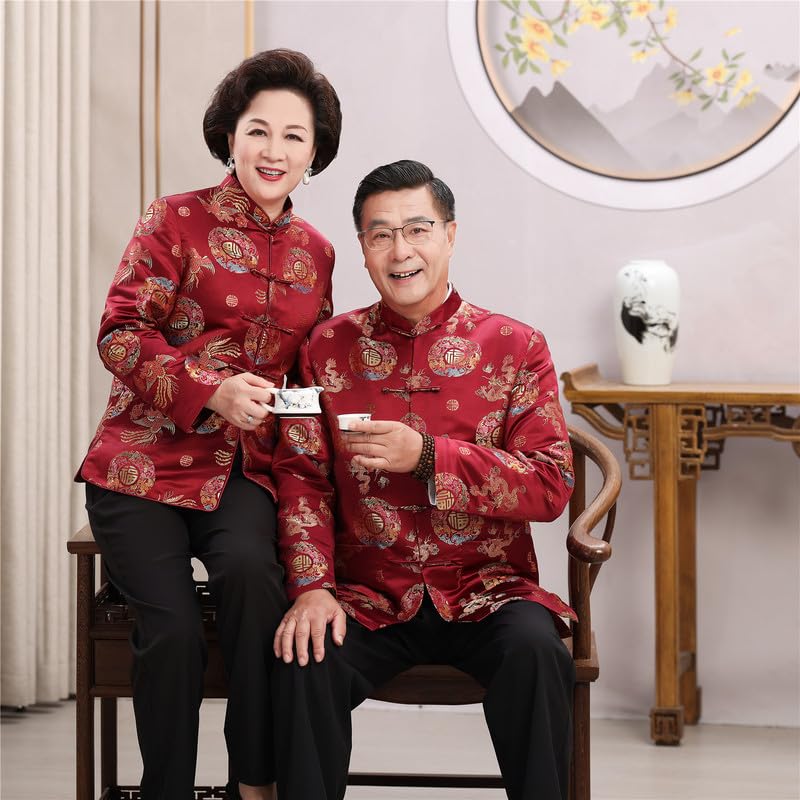 Shanghai Story Autumn Winter Red Fu Embroidery Chinese Traditional Top Kungfu Jacket for Couple4