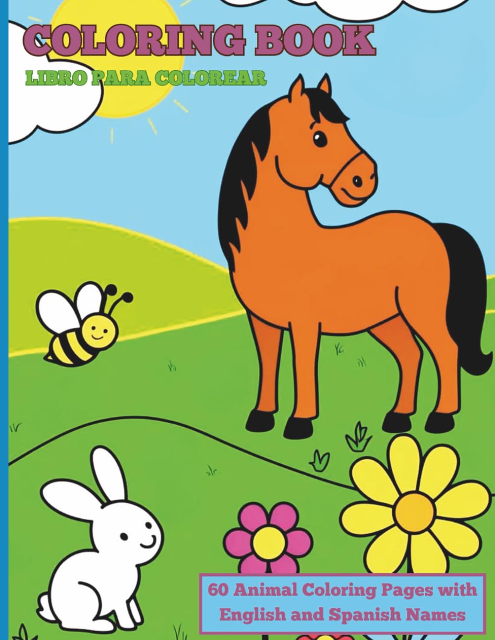 English-Spanish Animals Coloring Book: Bilingual Activity Book for Children