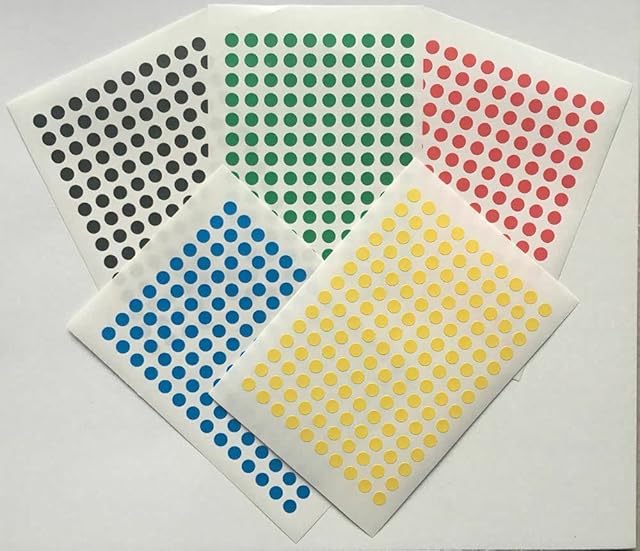 700 Assorted 5mm Sticky Coloured Dots Easy Peel Self Adhesive Colour Coding Sticky Dots Round Labels Circle Stickers