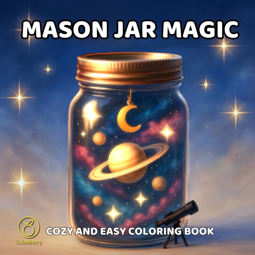 Mason Jar Magic: Cozy and Cute Bottled Nature Joy Terrarium Treasures Bold and Easy Coloring Book