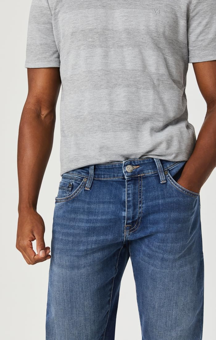 Mavi Jake Men’s Regular Rise Slim Leg Jeans, Slim Fit Jeans for Men, Mid Foggy Williamsburg, Medium Wash Blue Men’s Jeans, 36 x 34