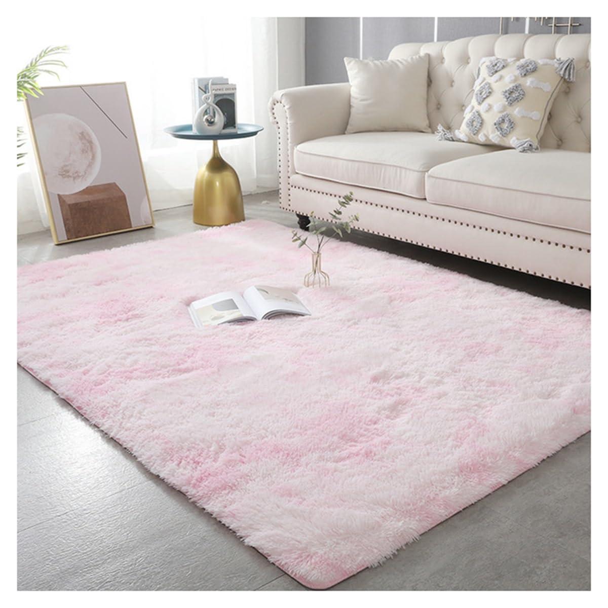 Tapis moelleux chambre longhair fluffy ultra doux style moderne G