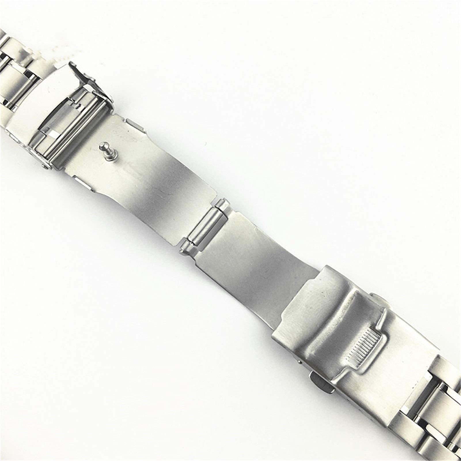 Pasek do zegarka, pasek ze stali nierdzewnej 18 mm 20 mm 22 mm pasek męski i damski uniwersalna rozkładana klamra solidny metalowy pasek na nadgarstek bransoletka biżuteryjna (kolor paska: srebrny,