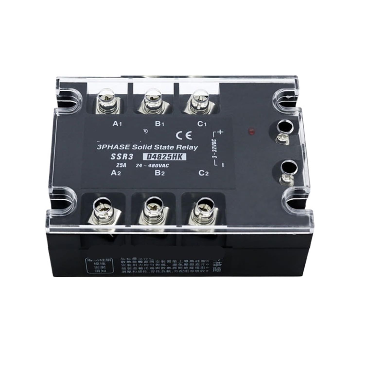 Relais à semi-conducteurs triphasé SSR3-D4825HK Commande Statique CC CA 25A