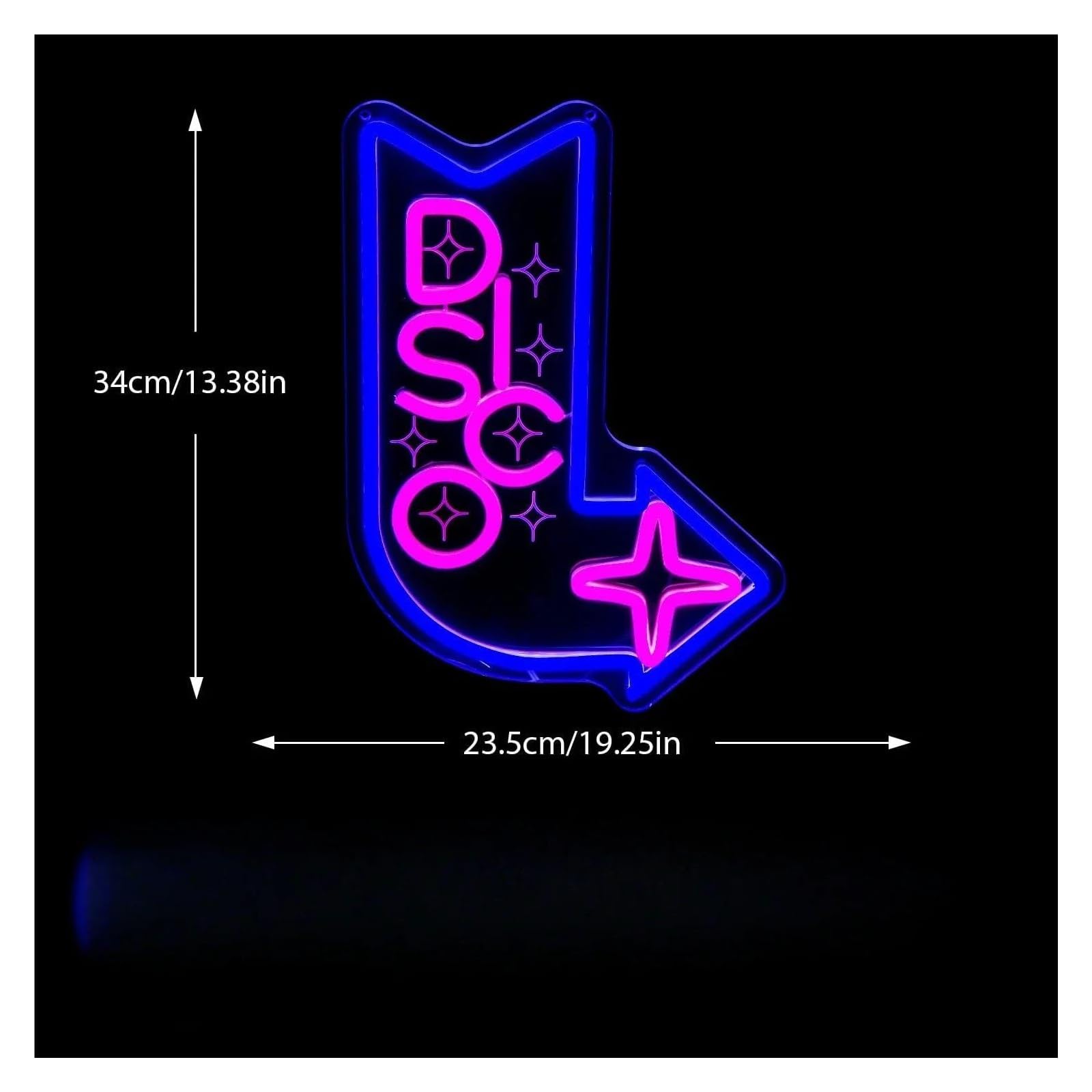 Wiszące neony artystyczne "DISCO"Muzyka Neon Znak Zasilany Przez USB Światło LED Do Baru Klubu Imprezy Bar Wesele Impreza Sypialnia Dekoracja Ścienna 34cmх23.5cm