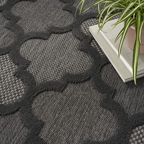 Tapete decorativo Nourison 7 x 10 pies Charcoal Black miniatura 5