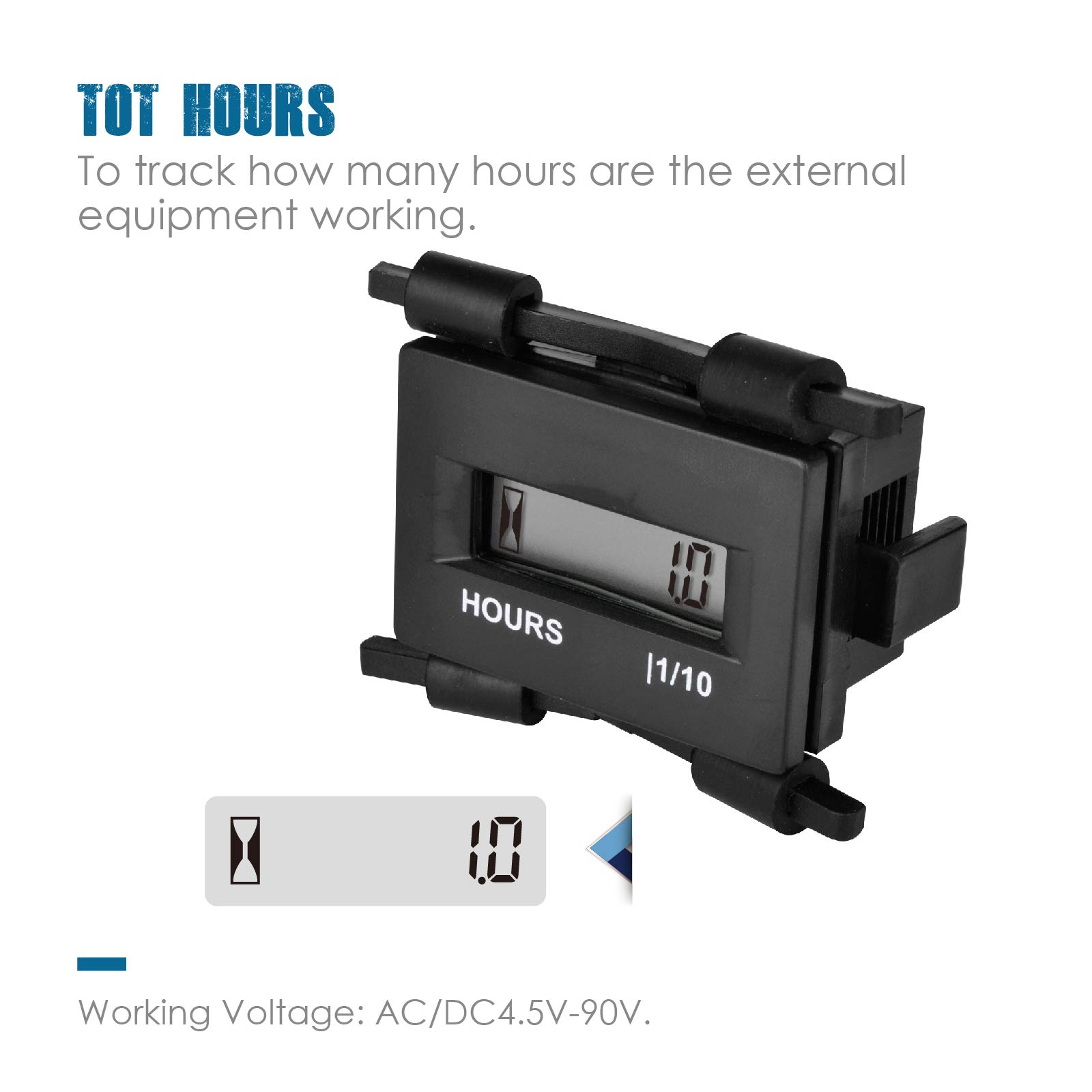 Contatore Ore Digitale Runleader | AC/DC 5-277V Per Generatori, Tosaerba, Motoseghe - Foto 5