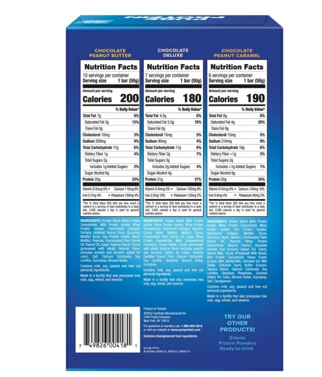 Pure~Proteins Bar, Nutrient Rich Snacks with High Protein for Energy Support, Minimal Sugar, Gluten-Free, Variety Pack 20g Protein, BULK ~ (23 Pack) ~ (1 Pack - Mix).