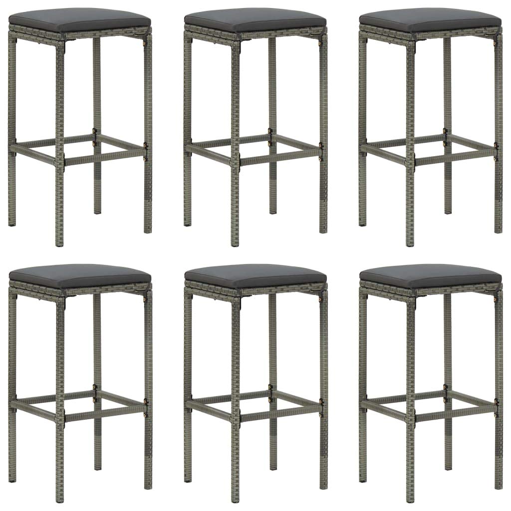 Juego de muebles de jardín con cojines (7 piezas), color gris
