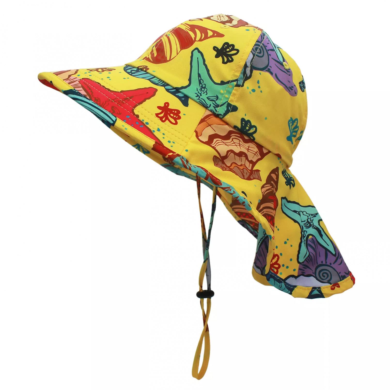 Sonnenhut für Kinder, Sonnenhut mit Nackenschutz, Sonnenhut, Polyester, breiter Hut