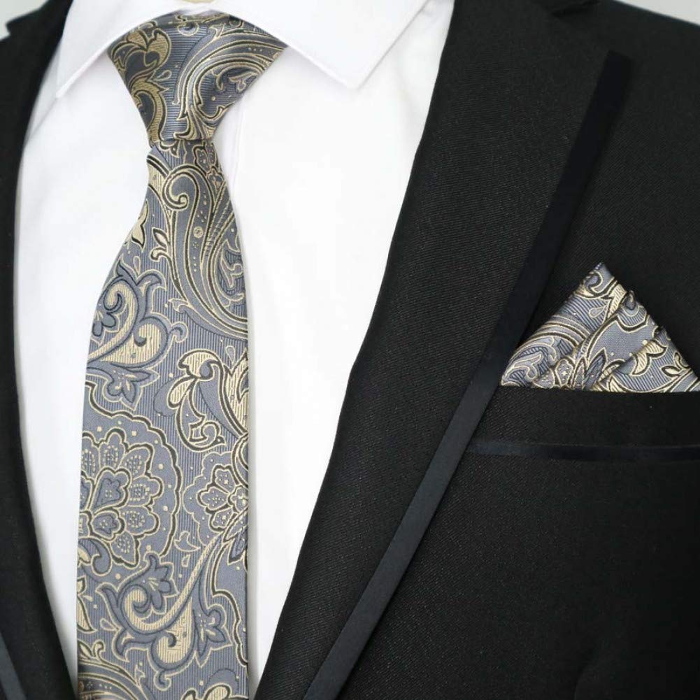Cravate homme paisley cravates mouchoir ensembles pocket square T-026