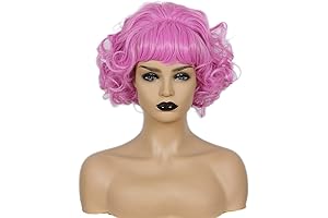 50's Short Frenchie Grease Costume Pink Wig