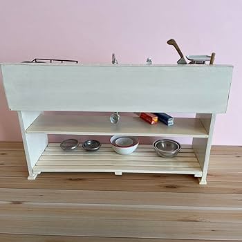 Amazon | 12分の1ドールハウス ミニチュア リーメントシンク キッチン