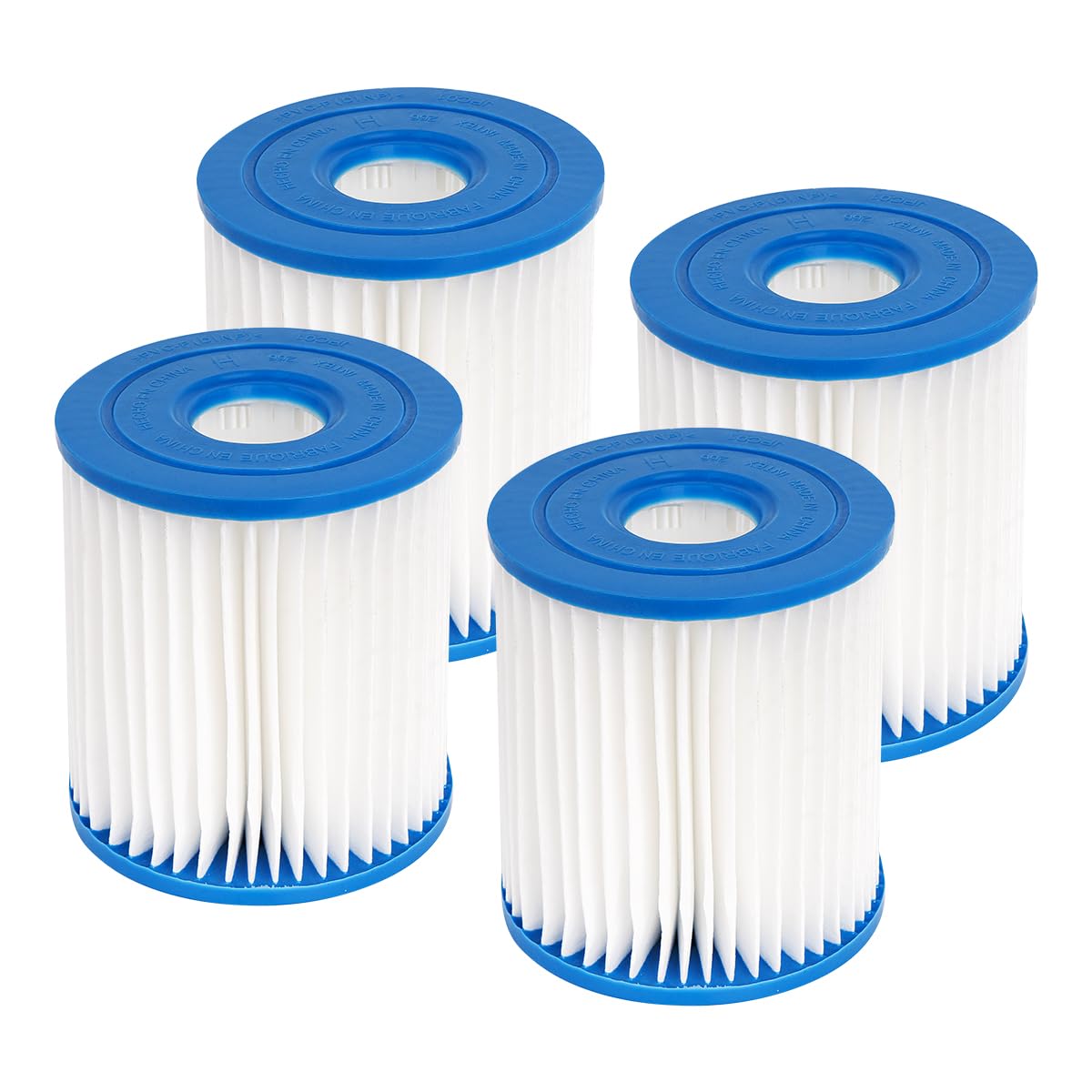 YanBan Lot de 4 filtres de rechange compatibles avec les pompes à filtre Intex 28601/28602, pour cartouche filtrante Intex Type H 29007E