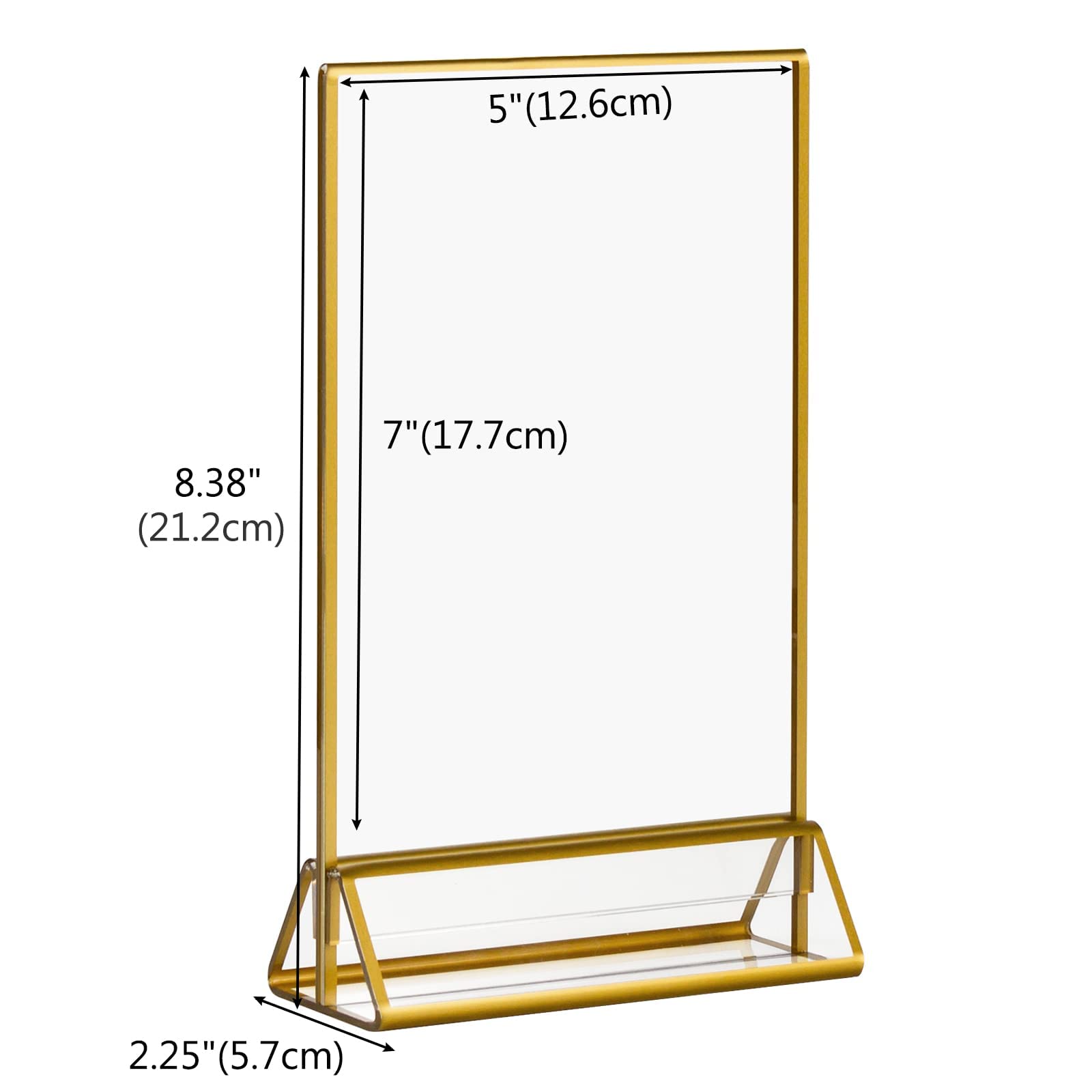 6 Stück Goldenes Seitenklares Acryl Tischaufsteller Werbeaufsteller Menükartenhalter,Thekenaufsteller Bilderrahmen,Werbeaufsteller Glasklar Acryl für Fotos,Büro,Restaurant,Cafe,Shop