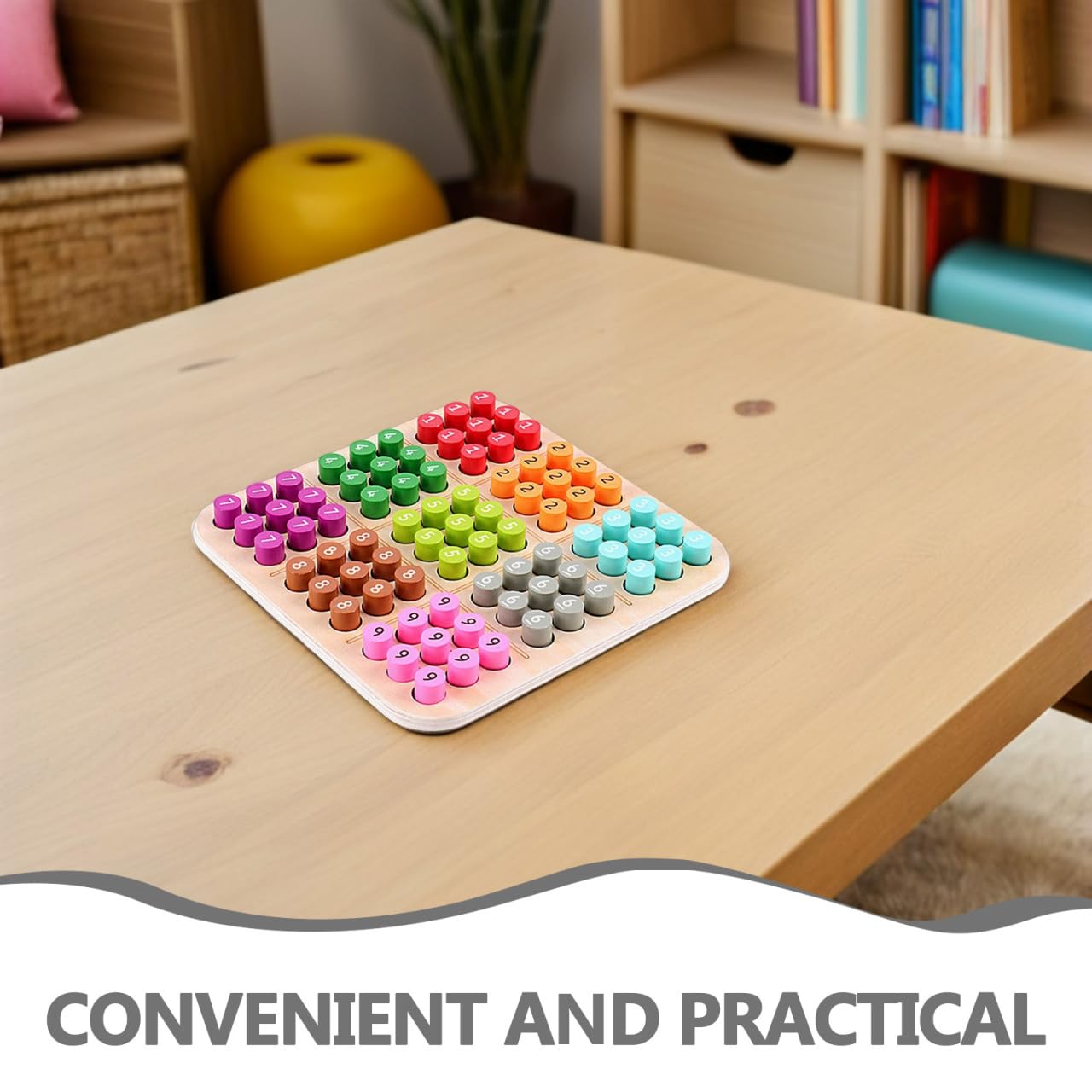 UPKOCH Sudoku-Brettspiel Aus Holz Für Kinder Lernspielzeug Zur Frühen Förderung Von Logischem Denken Und Argumentation Steckbrettspiel Für Familie Einzelspiel Oder Gruppen 22.00 X 22.00 X 3.00 cm
