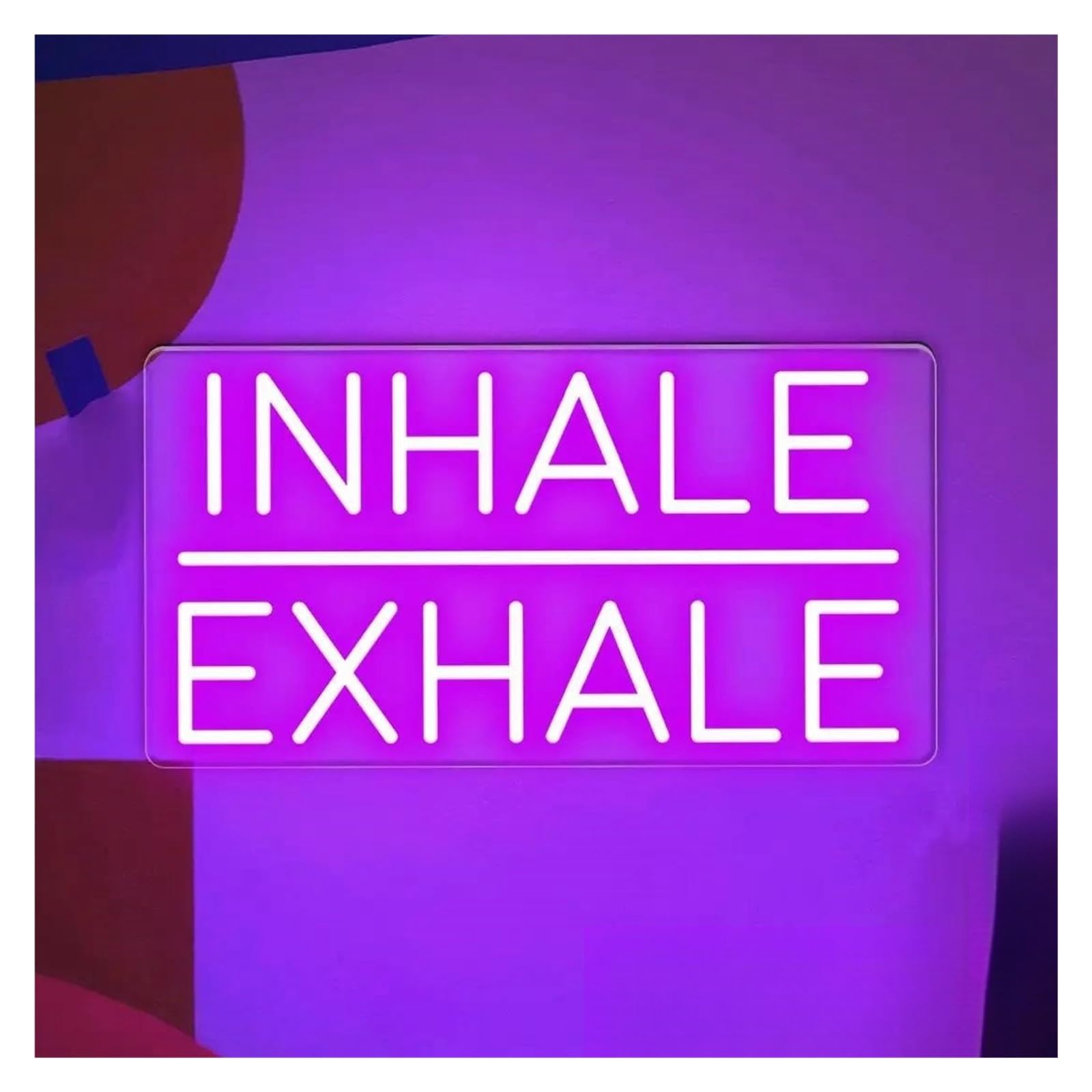 LEMST Signs Lamp Inhale Exhale Neon Sign Light Dimmable USB Powered for Fitness Yoga Gym Business Store Office Wall Art Decor 15.75inx7.87in(E)