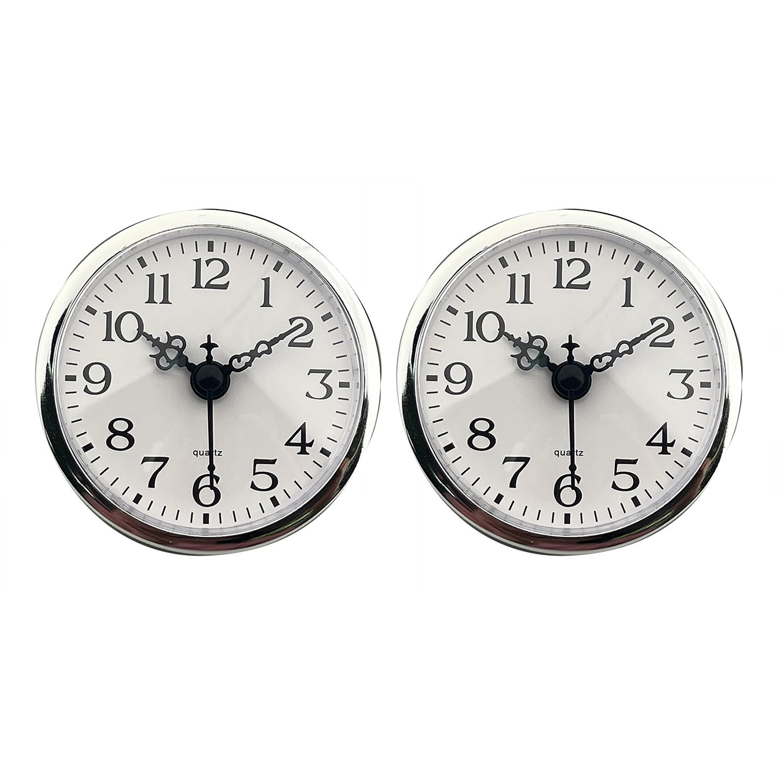 Nucelit 80mm Round Clock Insert Small Quartzs Movement Arabic Numerals White Dials Clock Head for Home Decors Repair Part Arabic Numerals