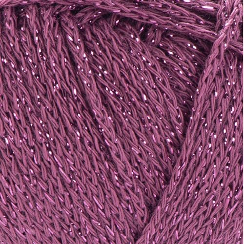 Image of YarnArt Elegance Sparkly Yarn - Metallic Cotton Blend, Fine Sport for Knitting & Crochet, Lightweight Thread for Shawls & Sweaters, 50g (130m), Dusty Rose - (1, 112)