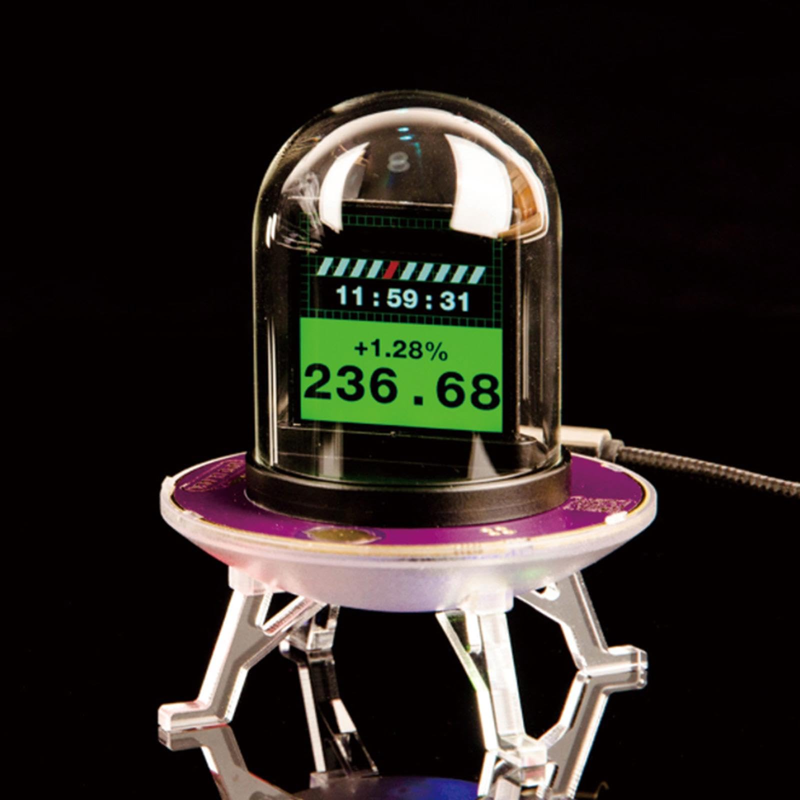 Orologio digitale retrò Nixies Tube con schermo IPSS in tempo reale dei prezzi dell'oro e RGBS effetti di illuminazione ambientale, analogico/digitale ibrido orologio da scrivania
