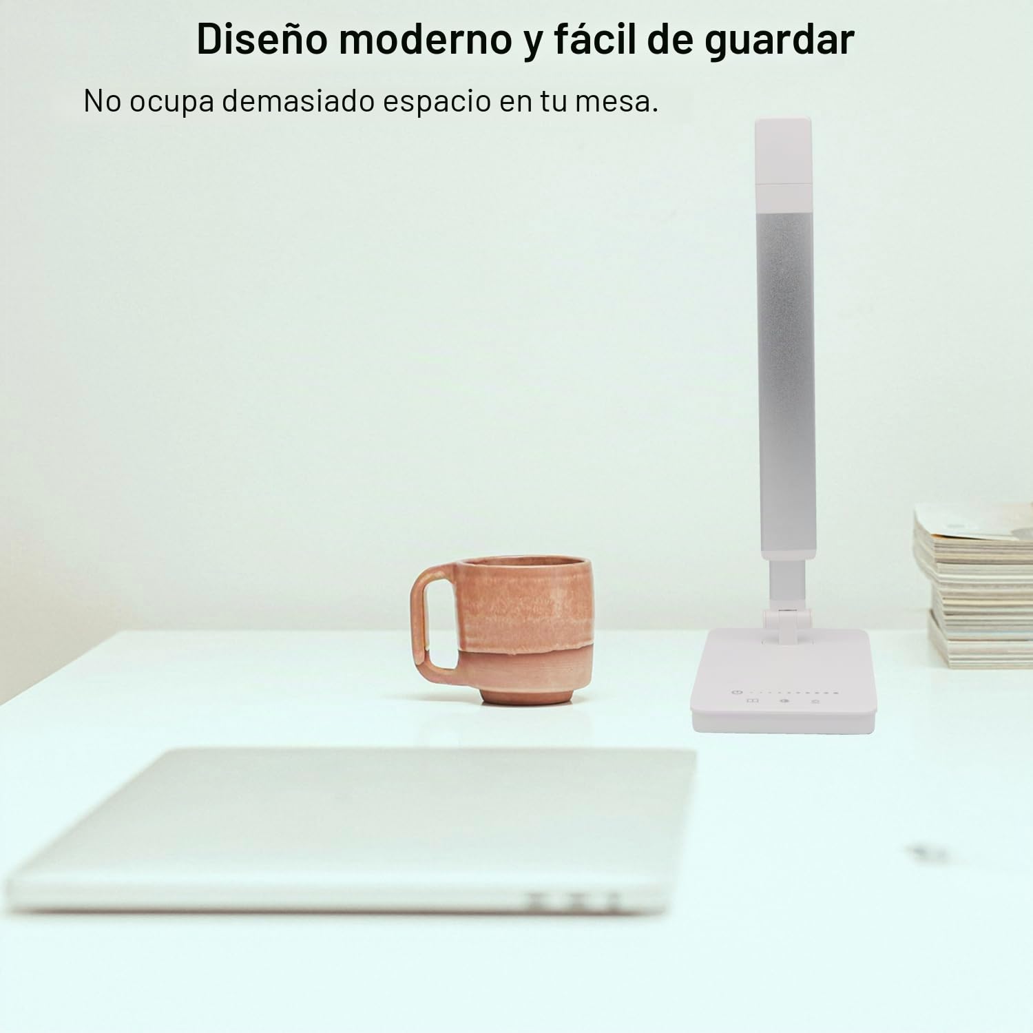 Lámpara de escritorio, lámpara LED de mesita de noche con puerto de carga USB, 5 modos de color, 5 niveles de brillo, control táctil, dormitorio, uñas para niños (blanco)
