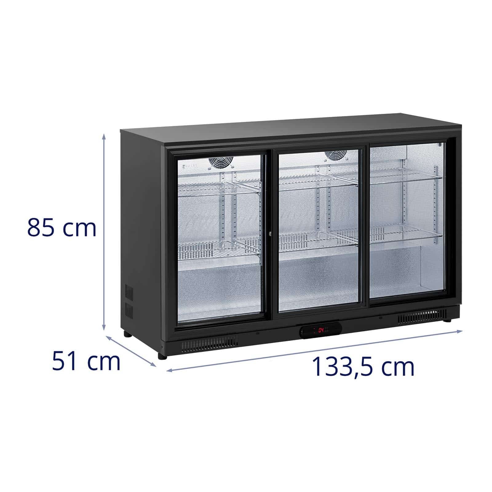 Royal Catering Nevera Expositora de Bebidas para Hostelería RC-BC009 (Volumen: 318 L, Puerta de vidrio templado de doble pared, 2 - 10 °C)