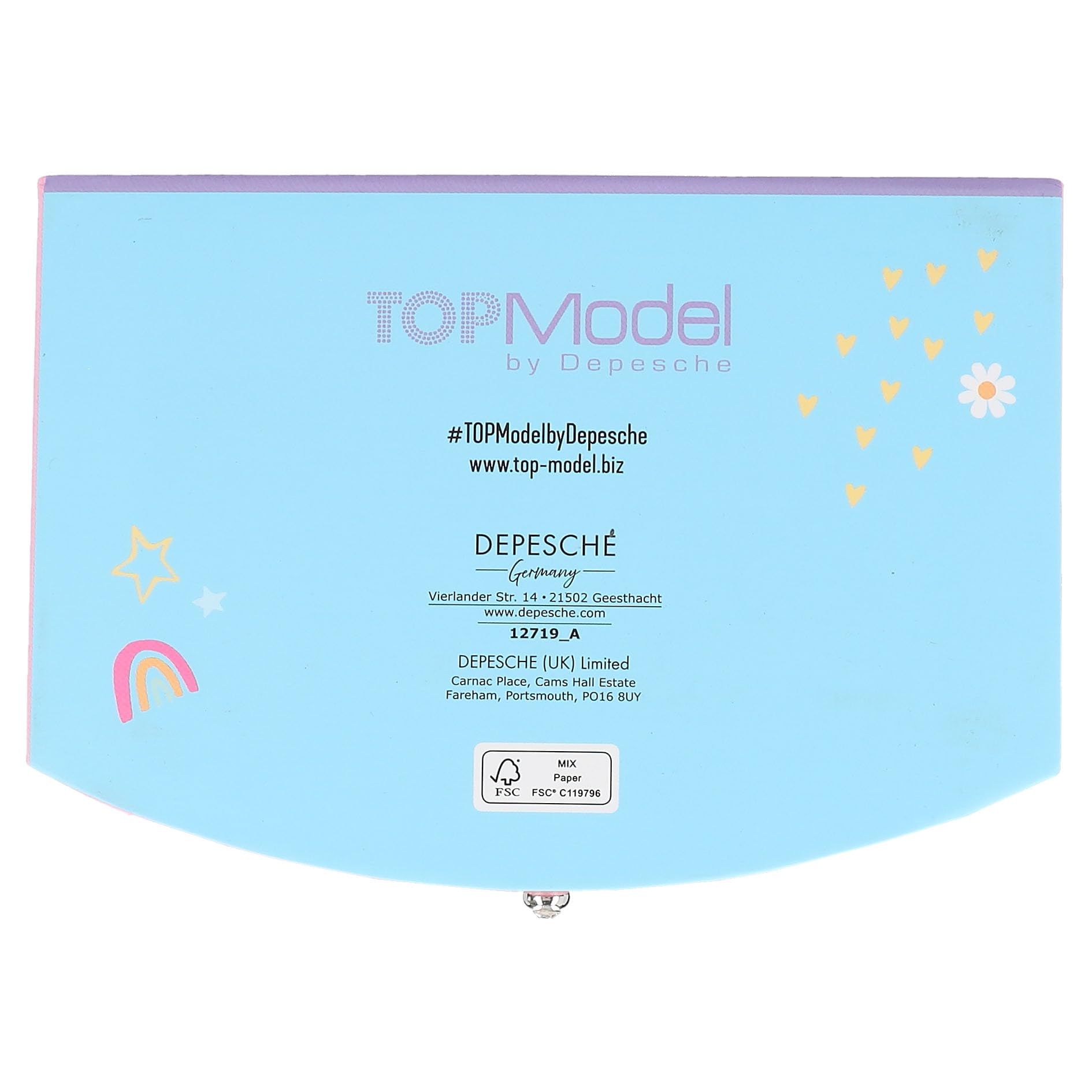 Depesche TOPModel Snap Shots Joyero Pequeño Rosa con Espejo y Tapa Abatible