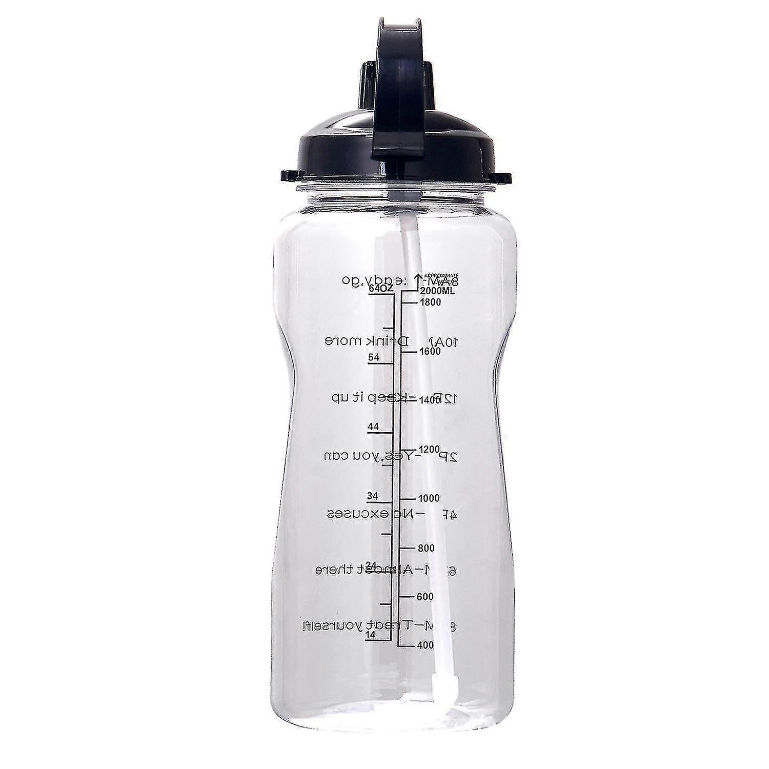 JOYHAPPST Gradient Large-capacity Sports Water Bottle With Straw (white)