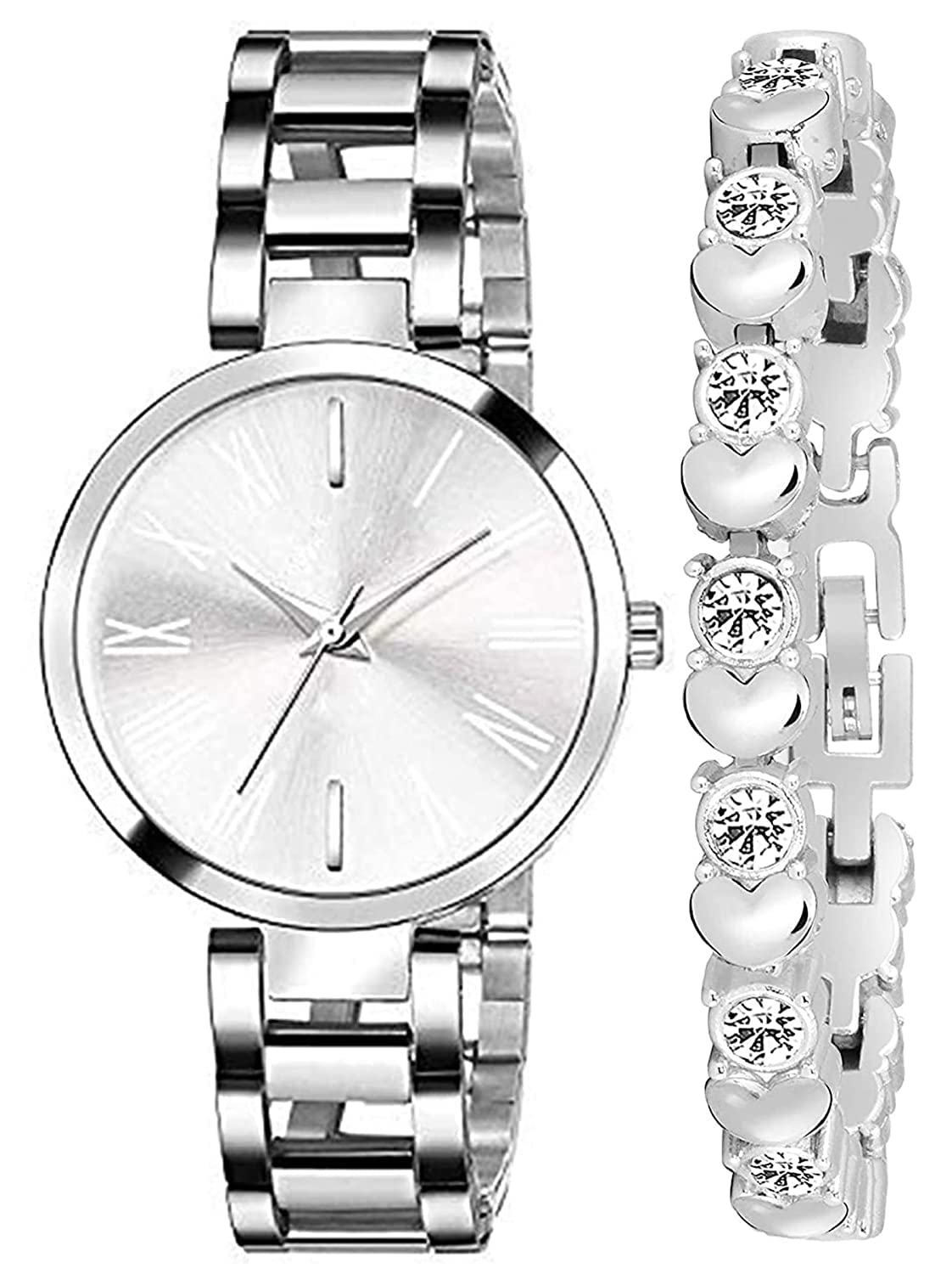 AZKETIC Womens Analogue Watch with Stailness Steel Strap and Diamond Bracelet Set (B0BY8QMCSS) Amazon Price History, Amazon Price Tracker