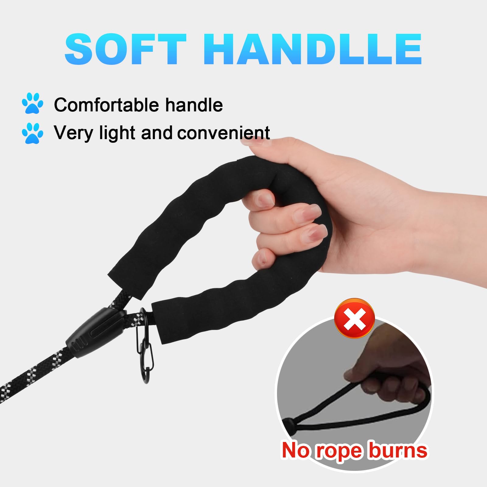 Guinzaglio per Cani Addestramento, 2m/3m/5m/10m/20m/30m Lungo Nylon Guinzaglio Cani Resistente Leggero con Impugnatura, Riflettente Lunghina Cane, Adatto per Tutti i Cani