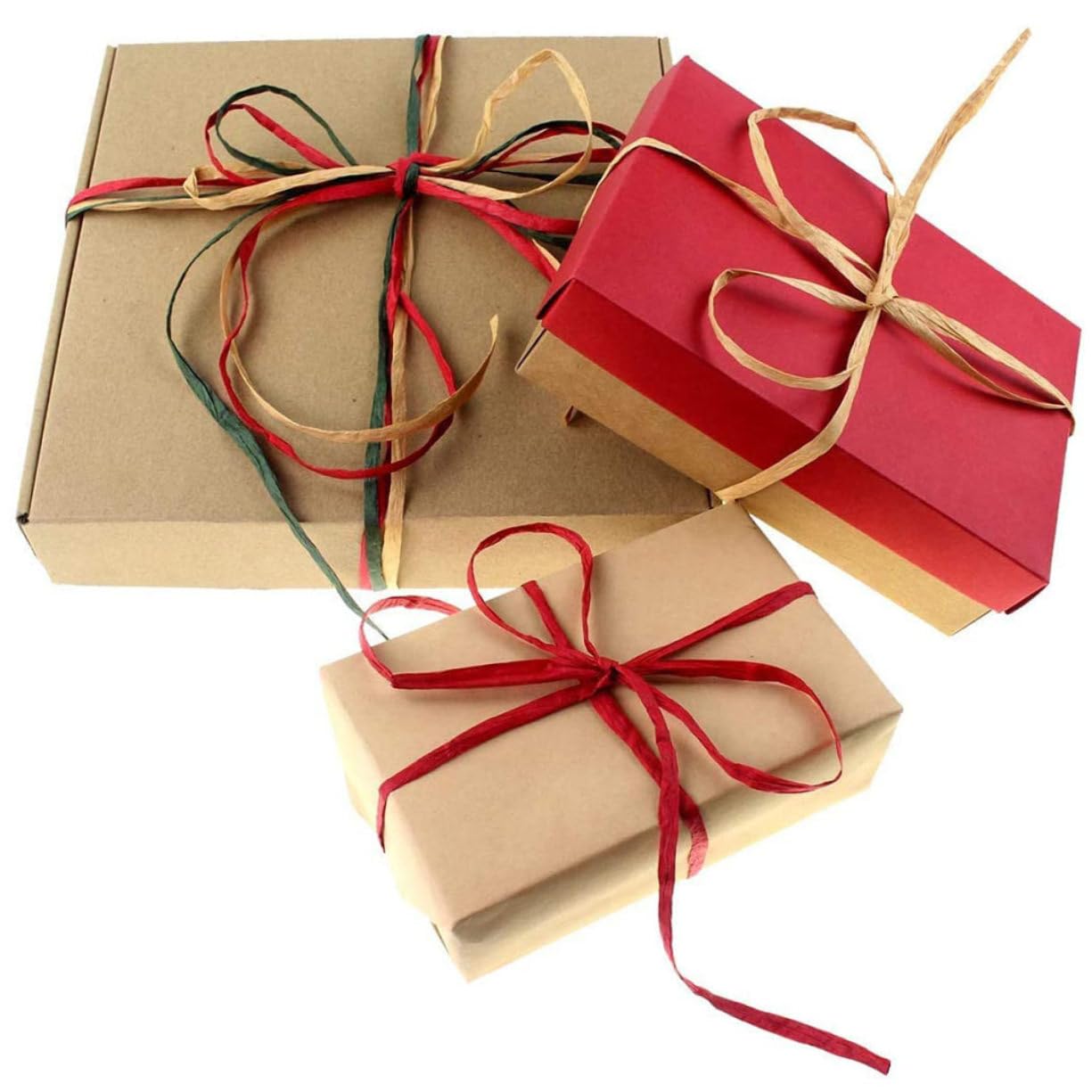 Lurrose 12rollen Natürliche Raffia-papierband Für Kreative Bastelprojekte Und Geschenkpaks Pro Rolle Rot Grün Und Naturfarben Für Weihnachten Und Hochzeiten