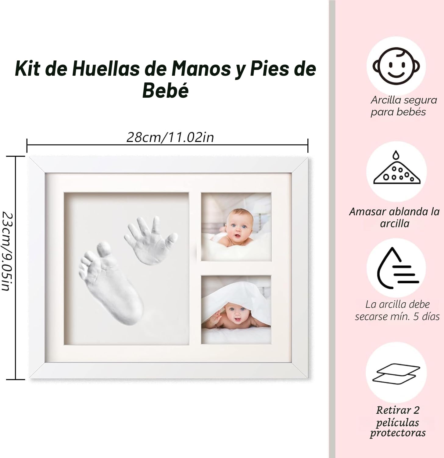 bebé Huellas Pies y Manos, Fotos de Ducha, Regalo Bautizo, Kit Registro Nacimiento, Regalo Novatos