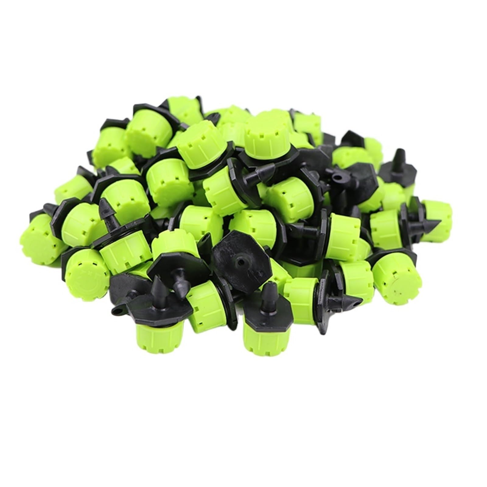 Emisores de Riego por Goteo 30-1000 aspersores de Goteo Ajustables 8 Orificios, Verdes, con emisor 1/4'', Boquilla microgoteo for Sistema riego Manguera jardín(F-1000PCS)
