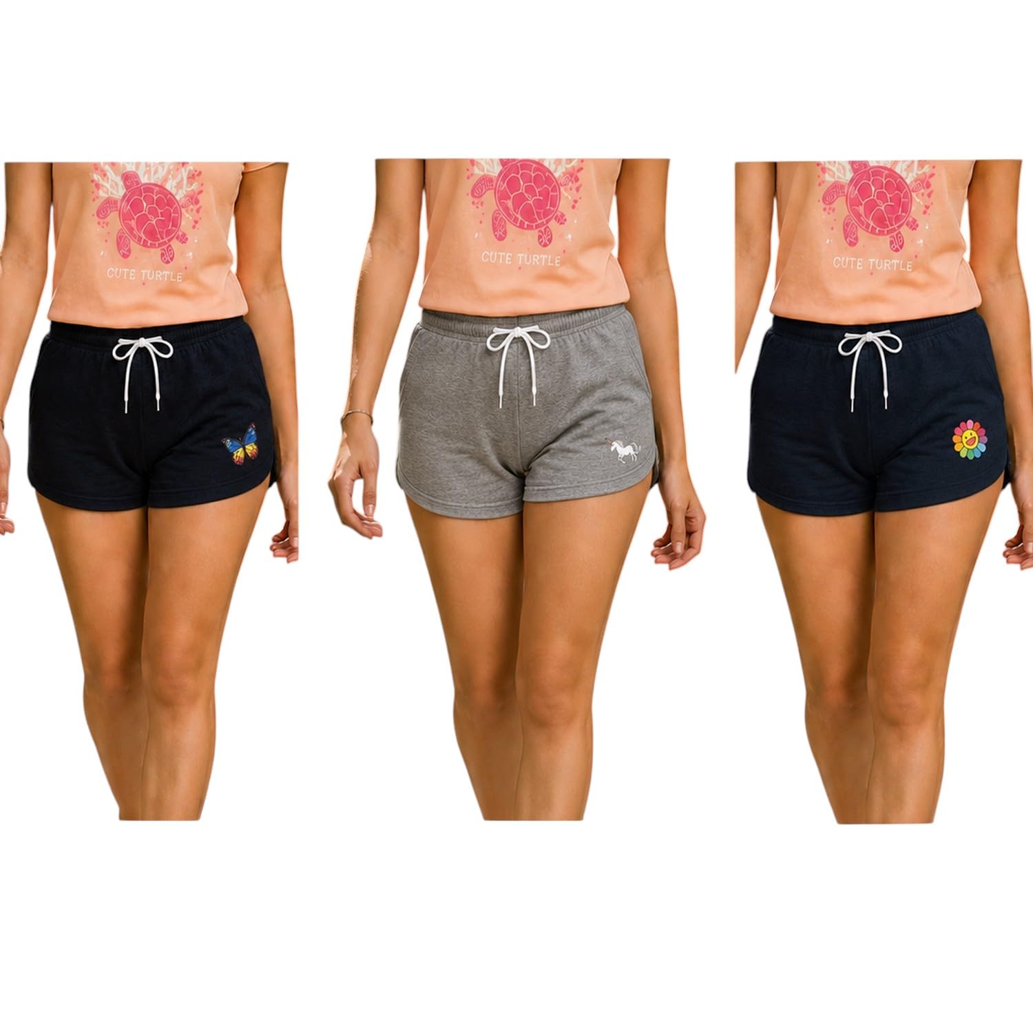 Women's Cotton Blend Printed Shorts | Soft Breathable Casual Lounge Shorts | Elastic Waist with Adjustable Drawstring-picture-33