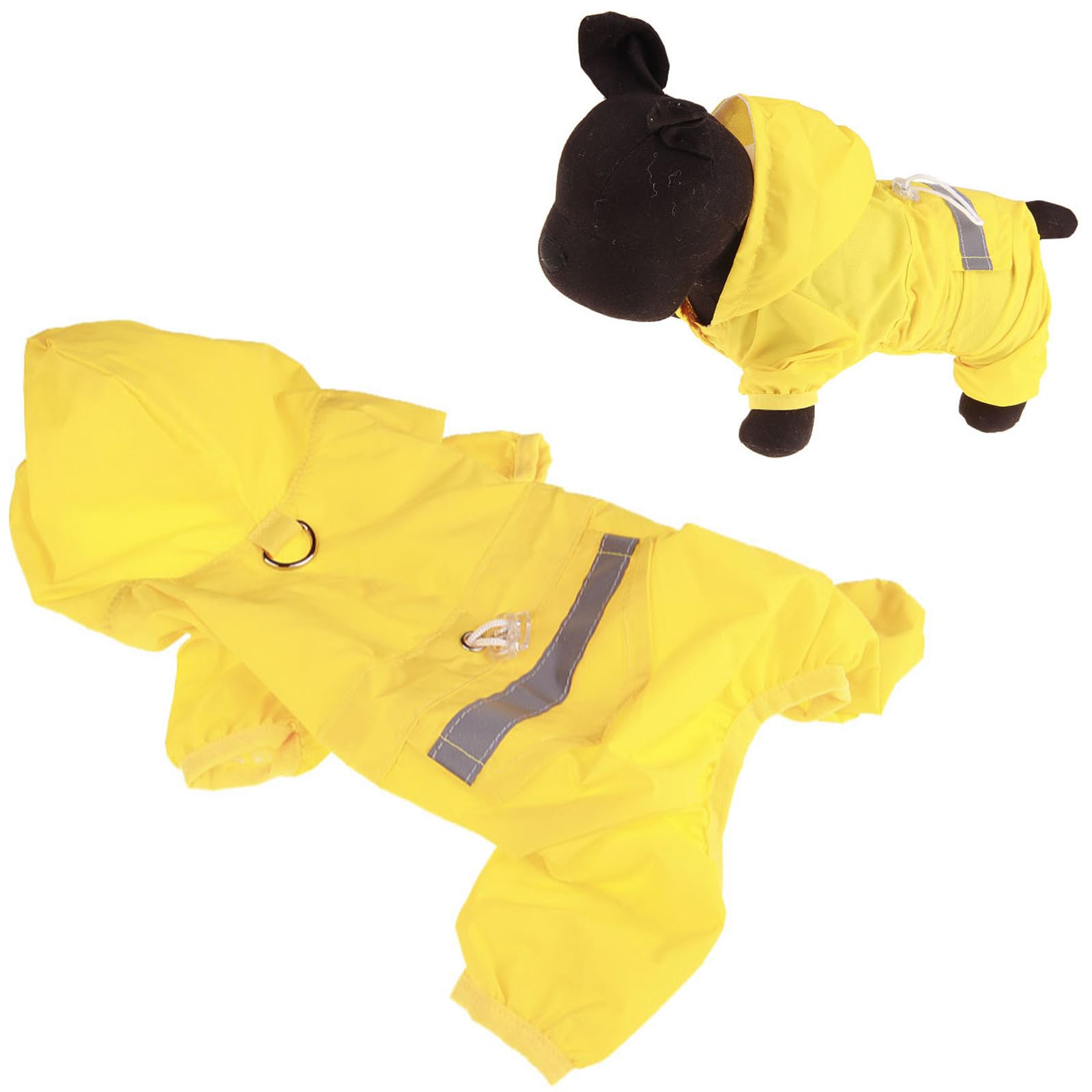 Waterproof Full-Body Dog Raincoat, Yellow, 2XL