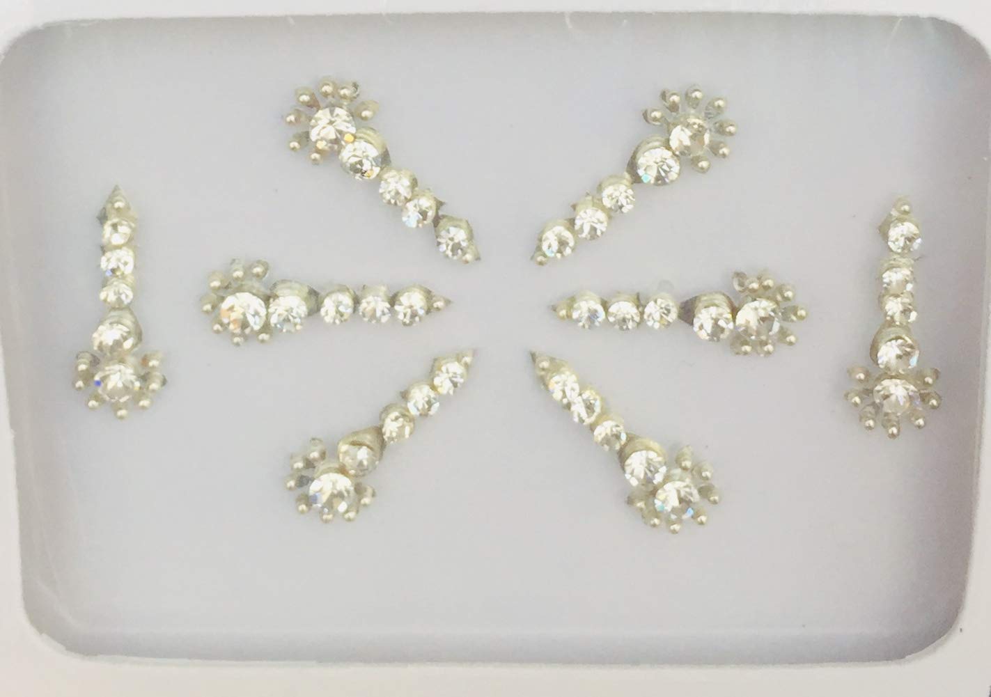 BA206 Silver Bindi Tattoo Bollywood Fancy Party Forehead Sticker Eid Wedding Tika