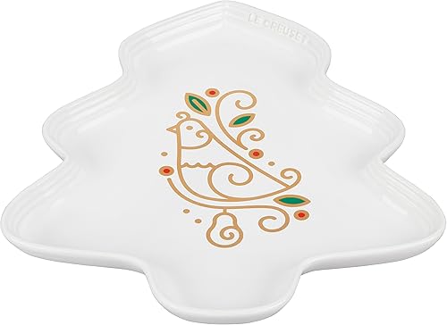 Le Creuset Noël Collection - Plato de perdiz en peral, 14 pulgadas, color blanco, grande