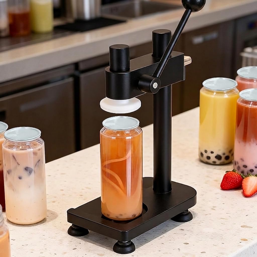 Sigillatrice manuale e per barattoli e bottiglie, chiusura a mano in lega di alluminio con altezza regolabile, capacità di chiusura 250/330/500 ml, collo bottiglia da 5,5 cm