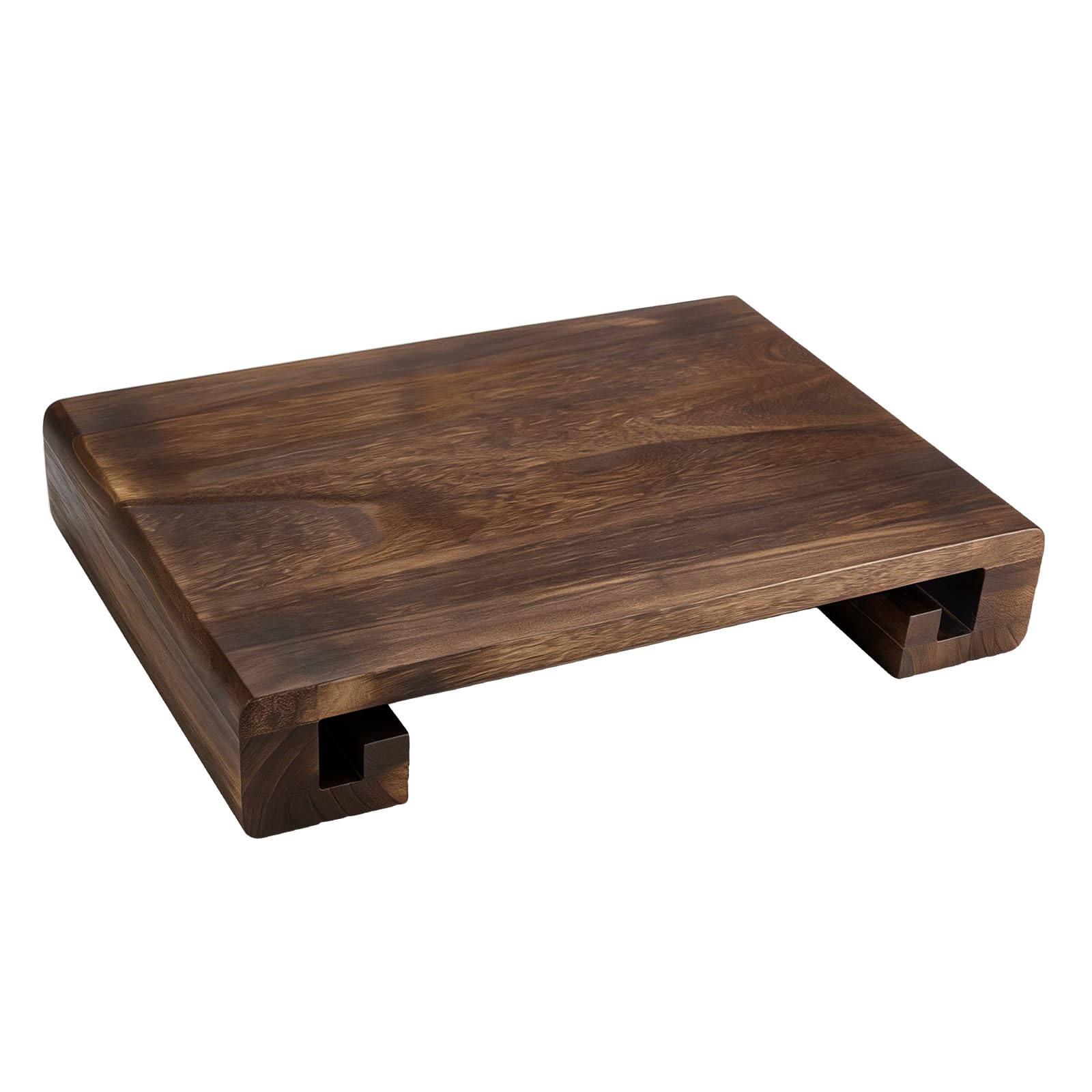 GLASSWINDS Wooden Step Stool for Adults, Wood Bed Foot Stool, Wide Bedside Step Platform, Small Low Stool for High Beds, Portable Footrest,Surface 15.8"x11"
