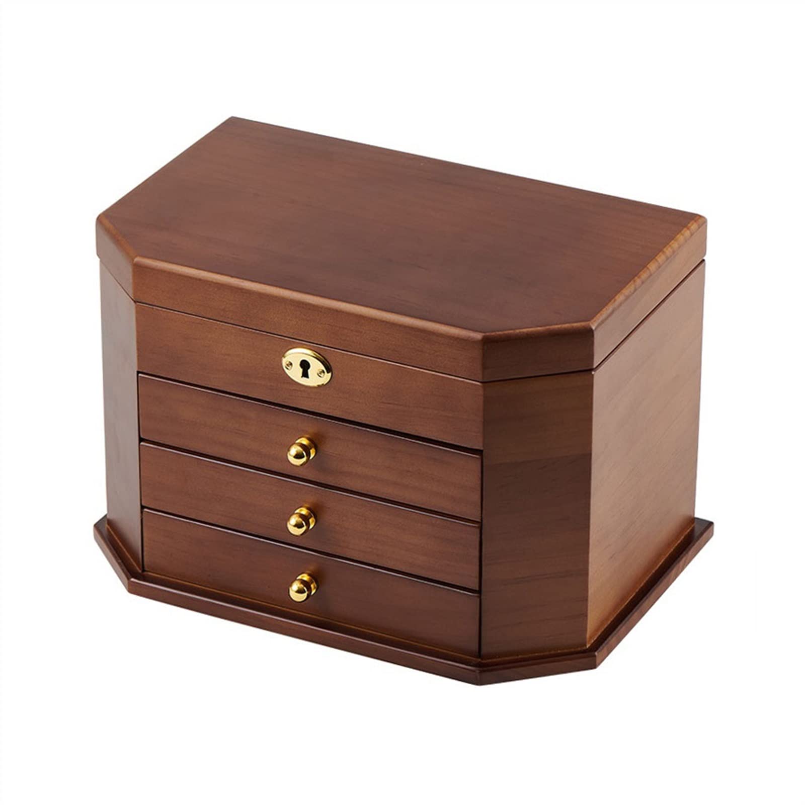 Scatola di Gioielli Portagioie in Legno Semplice e Personalizzato Portagioie retrò con Lucchetto for Orecchini ad Anello Collana Espositore per Gioielli (Size : B)