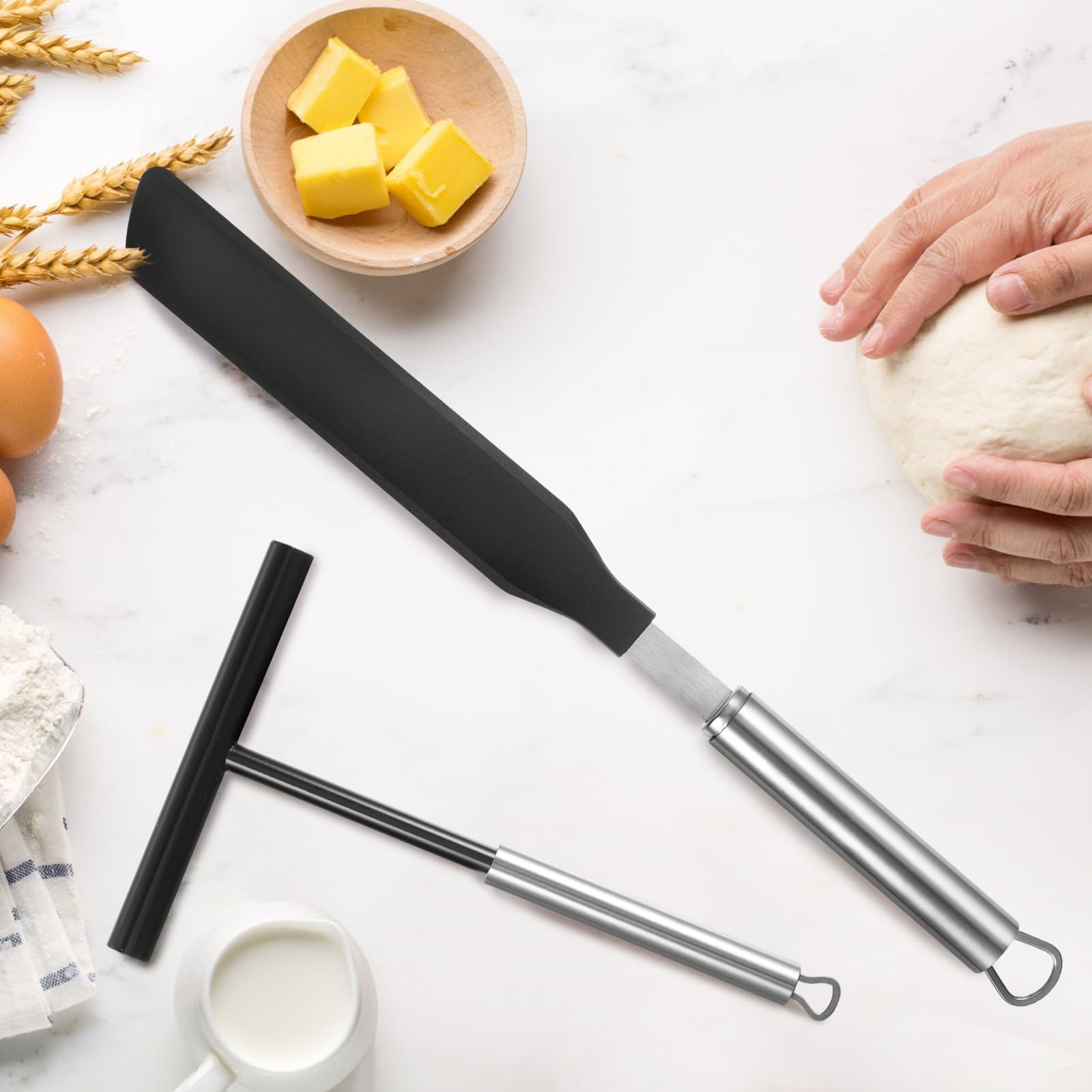 Set 2 Spatole Per Crêpes - Distributore E Spatola In Acciaio