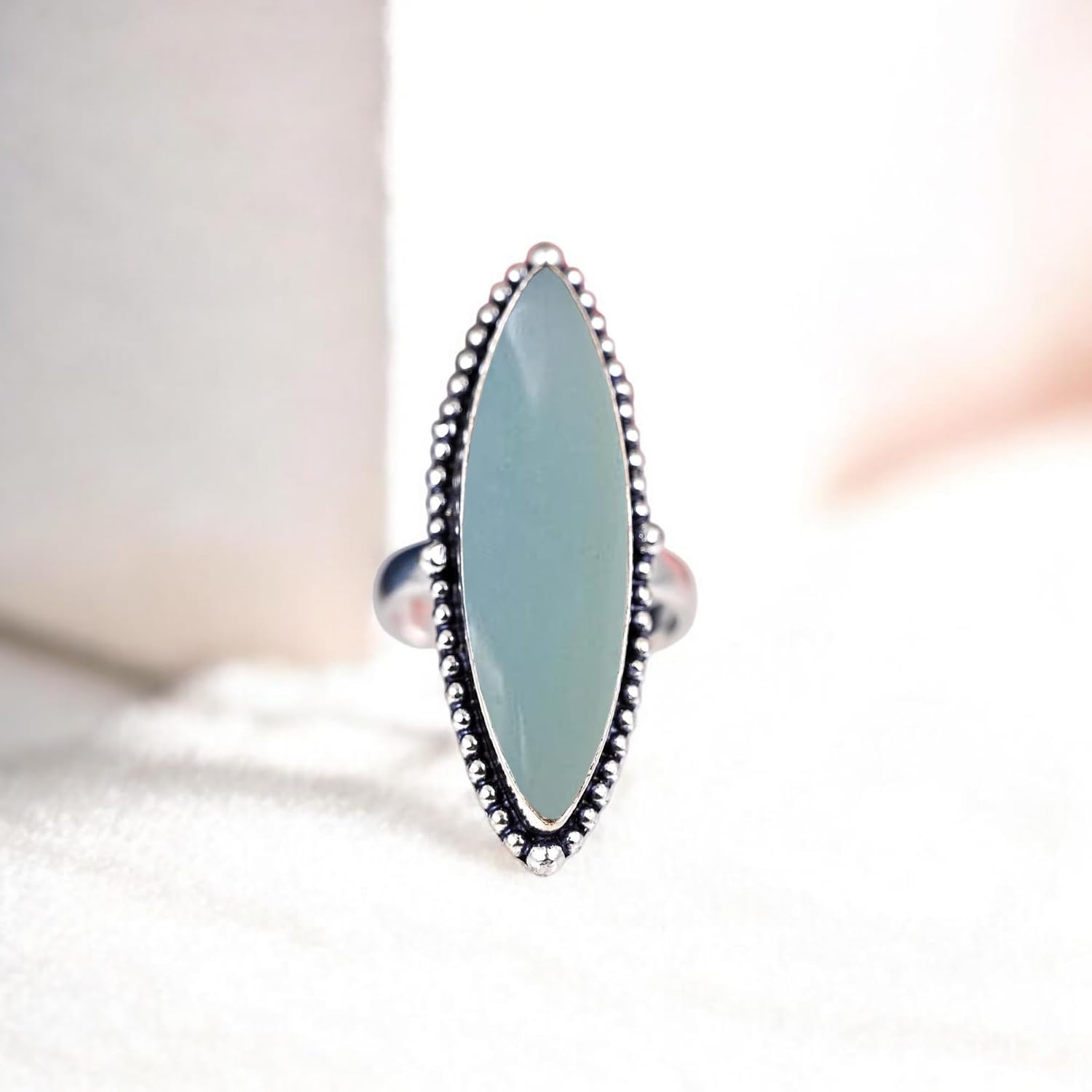 Marquise Large Shape Purple Green Doublet Opal Ring Overlay Silver Ring Simple Classy Handmade Opal Jewelry Love Promise For Women Ring Present Wedding Gift For Her