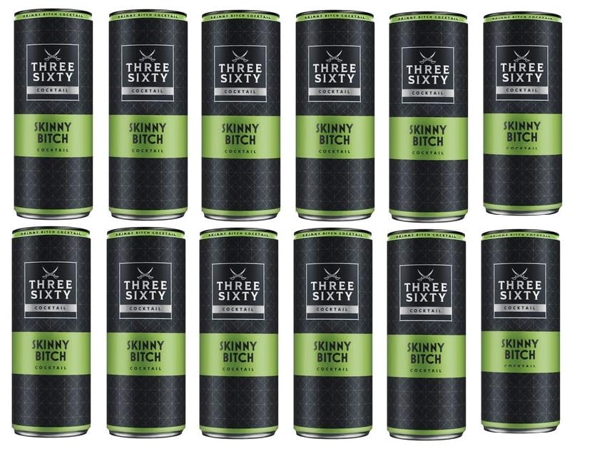 12 Dosen Three Sixty Vodka Skinny Bitch Cocktail a 330ml 10% Vol. inkl. EINWEGPFAND + Space Keks gratis a 45 g von Onlineshop Bormann