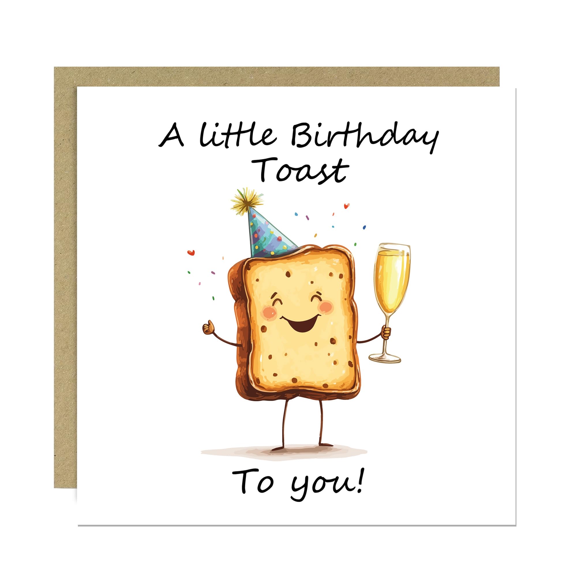 RED OCEAN Friend Birthday Card Funny Birthday Card For Him Her Little Birthday Toast Mum Dad Grandpa Nan Grandad Friend Brother Sister Birthday Card With Kraft Envelope