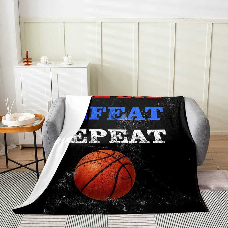 Basketball Flannel Fleece Blanket Gaming Sports Plush Throw Blanket, Ball Games All Season,Bed Blanket for Kids Microfiber Gift for Basketball Lover Baby 30x40 Inch