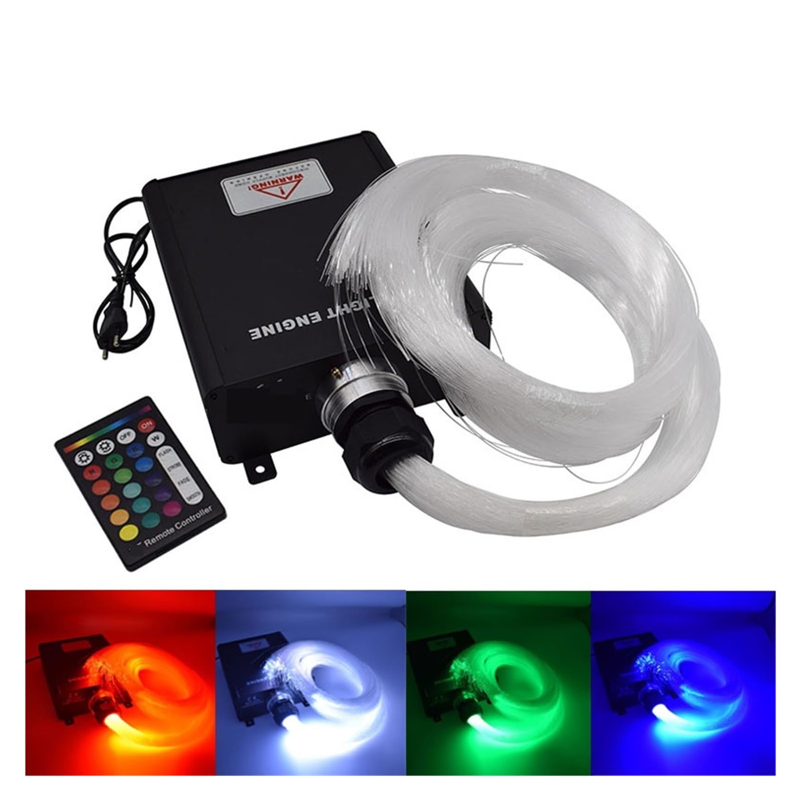 Oświetlenie wnętrza samochodu LED, RGB LED 45W Światłowodowy zestaw silnika światła z końcowym blaskiem PMMA Kabel światłowodowy do projektu oświetlenia sufitowego gwiazdy Światła nastrojowe w samocho