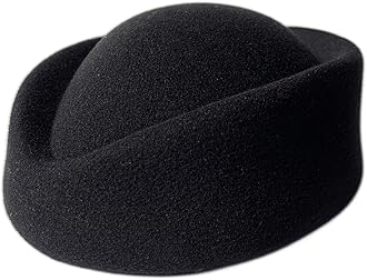 YING LAN Wool Cap Stewardess Pillbox Hat Teardrop Fascinator Base Sweet Design